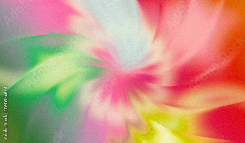Canvas Print Abstract grainy noise texture background with swirling pink green and yellow cur