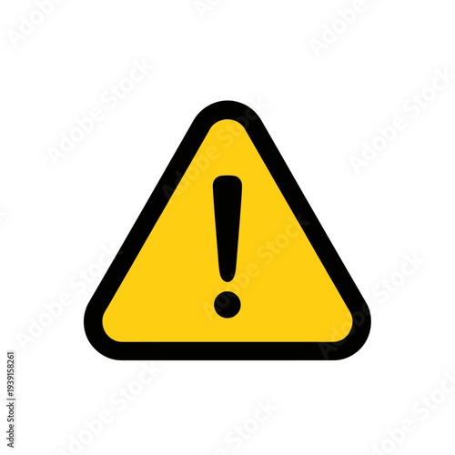 Yellow triangle warning sign with black exclamation mark