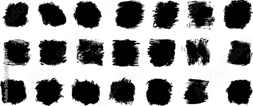 A collection of black brush strokes on a white background