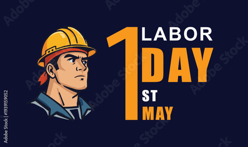 happy labour day background illustration in flat style