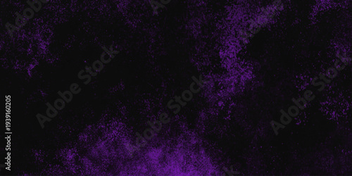 Freeze motion explosion of purple powder dust on a black background. abstract background with a textured gradient effect, suitable for wallpapers or graphic designs. Purple Smoke Cloudscape Texture.