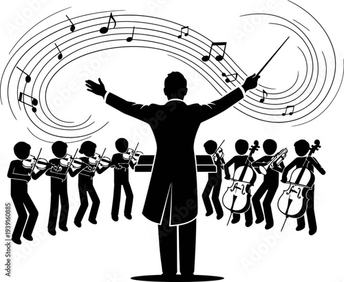 orchestra dirigent vector