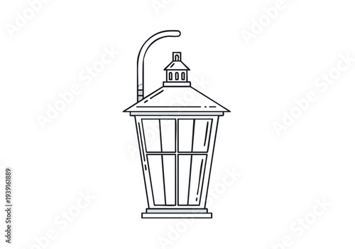 Classic Outdoor Wall Lantern Illustration - Timeless Illumination for Your Home Exterior