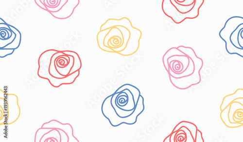 Cute rose flowers pattern background vector design