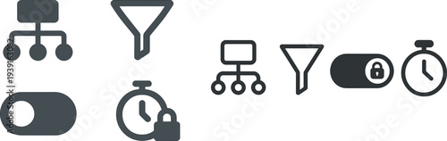 Four icons are displayed in a minimalist design.