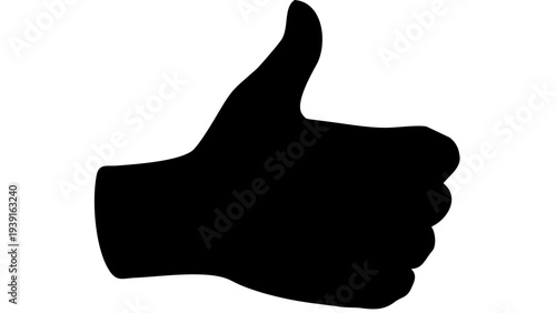 Like Thumbs Up Hand Black Silhouette PNG, Positive Gesture Icon, Transparent Background