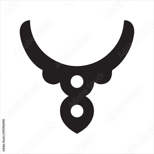 Elegant necklace silhouette icon for jewelry and fashion designs