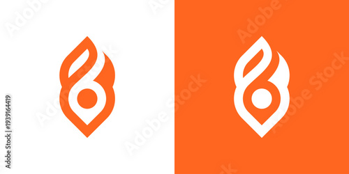 Dual meaning logo combining location pin and fire elements, symbolizing a powerful point of origin, energy, passion, and dynamic presence in a specific place or community