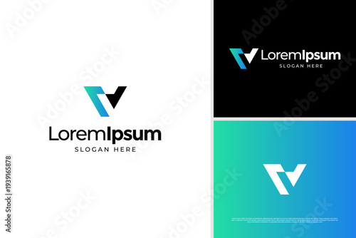 Abstract letter V logo design inspiration