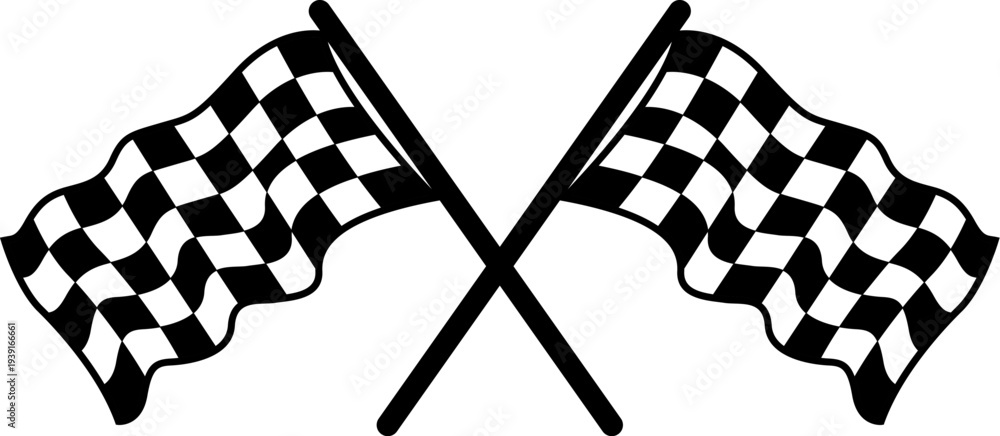 Fototapeta premium two crossed checkered racing flags eps vector file 