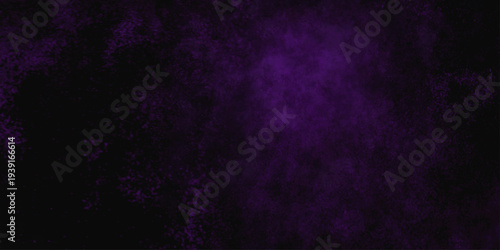 Freeze motion explosion of purple powder dust on a black background. abstract background with a textured gradient effect, suitable for wallpapers or graphic designs. Purple Smoke Cloudscape Texture.
