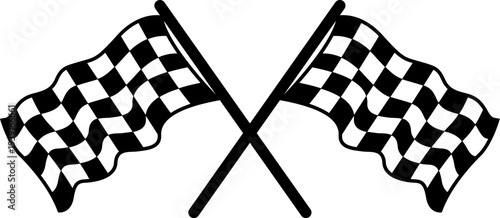 two crossed checkered racing flags eps vector file 