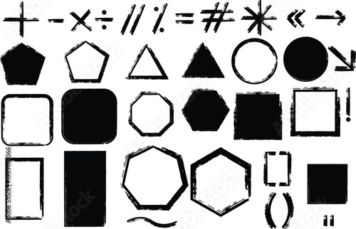 Geometric shapes and mathematical symbols