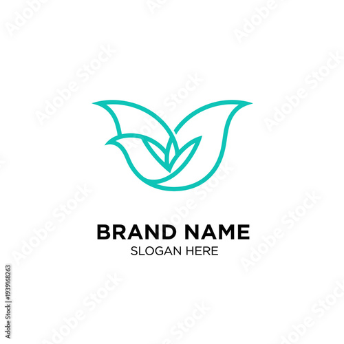 Minimalist Bird Logo Design Template with Brand Name and Slogan Placeholder.