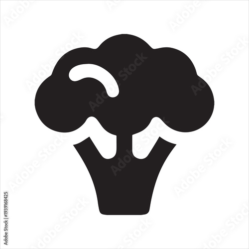 Stylized broccoli icon for healthy eating and food concepts