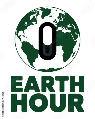 Earth Hour Campaign with Globe and Power Button Design for Environmental Awareness