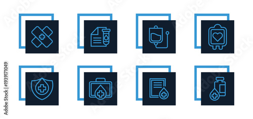 Doctor, patient, blood bag, health, clinic Icons Pack for Website, Apps and UI Interfaces