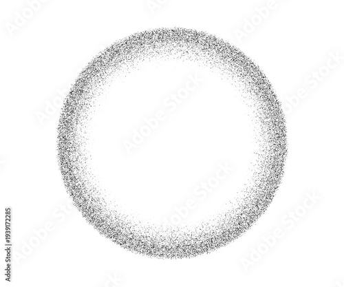 Dotwork 3D Spheres vector background. Sand grain effect. Black noise stipple dots. Abstract noise dotwork balls. Black dots grunge round elements. Stipple circles