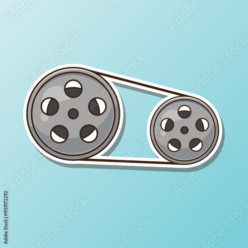 Cartoon collection of film roll vector illustration suitable used for icon, sign, symbol, or decoration in movie themes, film, cinema and others