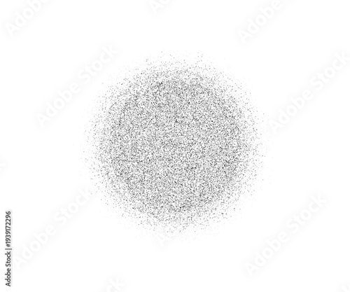 Dotwork 3D Spheres vector background. Sand grain effect. Black noise stipple dots. Abstract noise dotwork balls. Black dots grunge round elements. Stipple circles