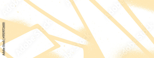 Pale yellow abstract geometric spray paint background with drips