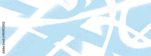 Abstract light blue spray paint lines and splashes on white background