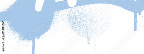 Soft blue spray paint drips and abstract shapes, modern graphic art background