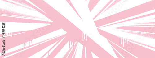 Energetic pink and white abstract spray paint background with light streaks