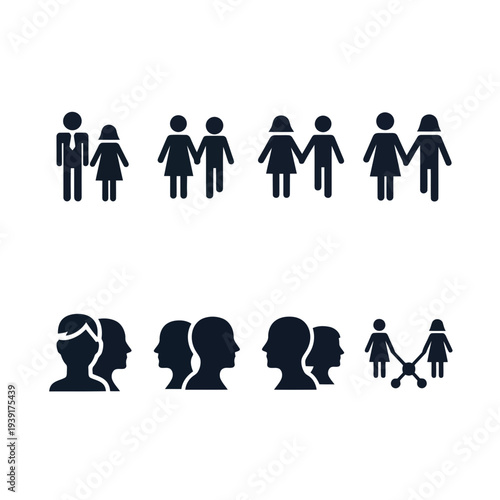 Family diversity and relationships flat design vector illustration scalable graphic