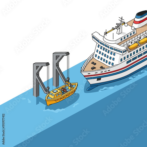 Cruise ship being refueled by a bunker vessel in the ocean.