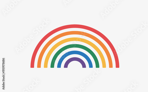 Minimal Rainbow Icon – Colorful Pride Spectrum Arc Vector Illustration