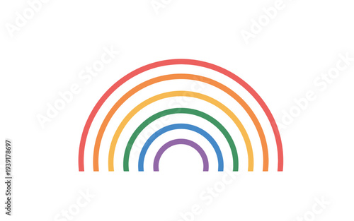 Minimal Rainbow Icon – Colorful Pride Spectrum Arc Vector Illustration