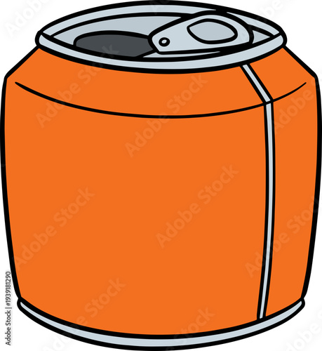 Hand drawn illustration of aluminum can