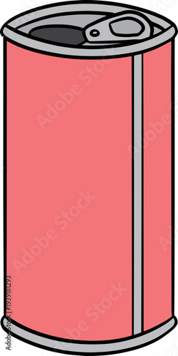 Hand drawn illustration of aluminum can