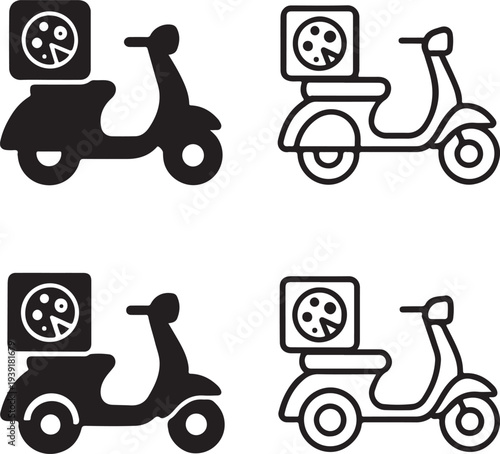 Isolated Pizza Delivery Service Icon Design, Pizza Delivery Service icon, Pizza Delivery Service vector, fast food delivery concept, restaurant courier illustration, pizza order service