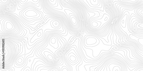 Topographic contour line geometric seamless pattern abstract landscape grid map technology modern white background