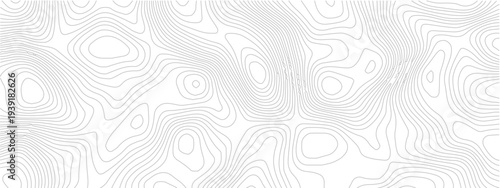 Modern topographic map line seamless pattern abstract geometric contour grid landscape technology white background