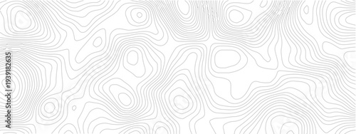 Modern topographic map line seamless pattern abstract geometric contour grid landscape technology white background