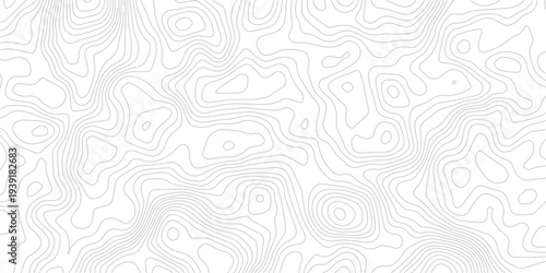 Modern topographic map line seamless pattern abstract geometric contour grid landscape technology white background