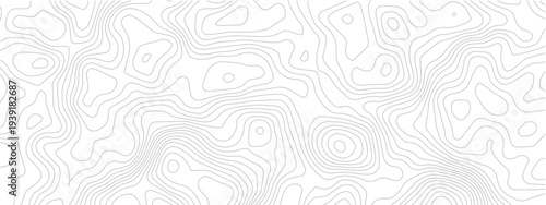 Abstract contour line map seamless pattern geometric topographic landscape grid technology background white modern design