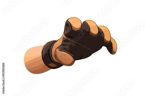 Robotic hand model reaching out for interaction in a studio setting