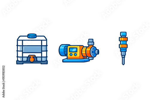 Water storage tank pump and valve used in plumbing or irrigation