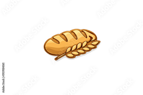 Logo of bread and wheat design shown in orange color on a white