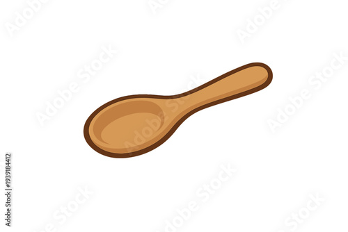 Wooden spoon rests on a flat surface while capturing the simple beauty
