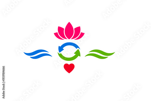 Symbol representing balance and harmony with colors depicting nature