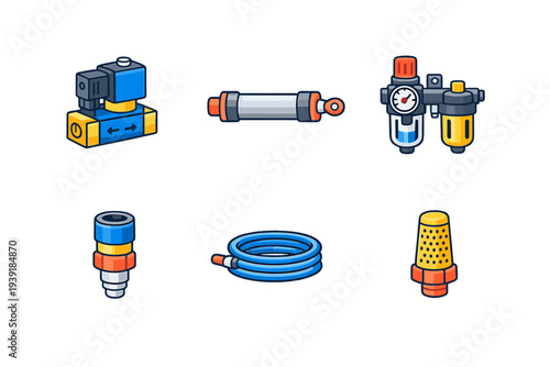 Collection of various workshop tools and equipment for plumbing and