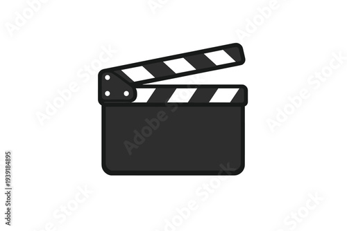 Clapperboard is ready for filming movie scene in studio with crew