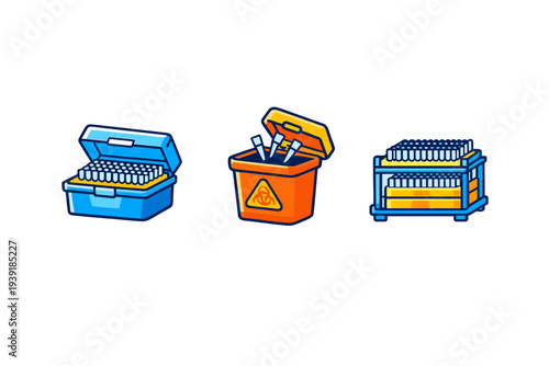 Containers for laboratory samples and hazardous waste in a clinical or