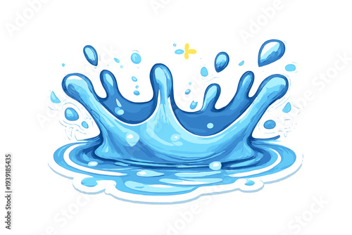 Splash of water shows droplets rising during a drop hitting the