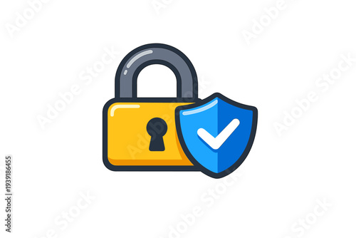 Secure lock and shield symbol representing protection and safety in